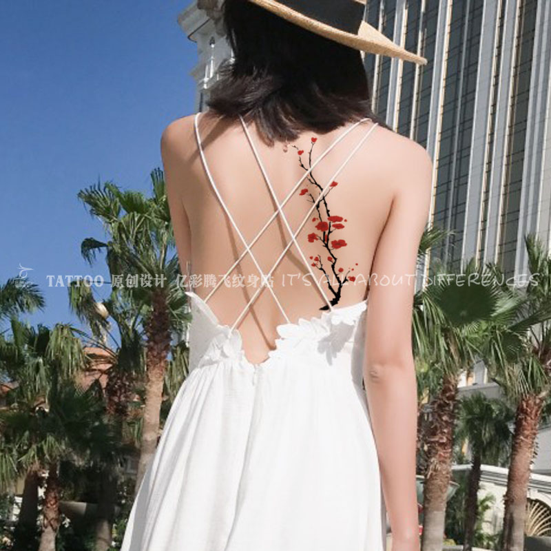 Yicai Tengfei plum blossom tattoo sticker Waterproof tattoo sticker Female original tattoo sticker Durable original tattoo sticker