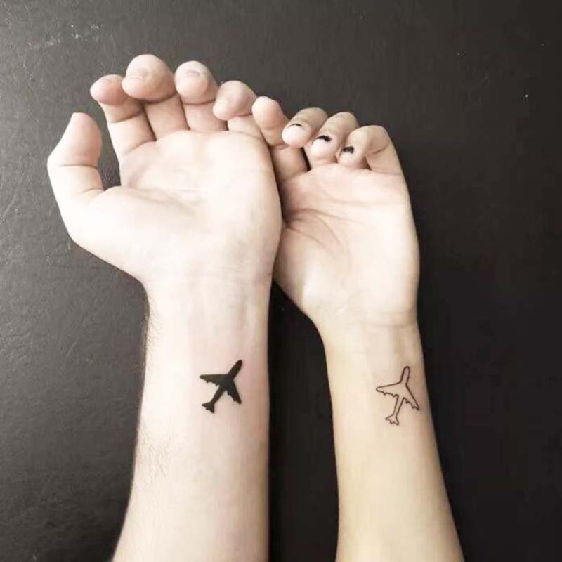Million color takeoff plane tattoo paste waterproof tattoo paste men and women couple tattoo paste small fresh tattoo paste men