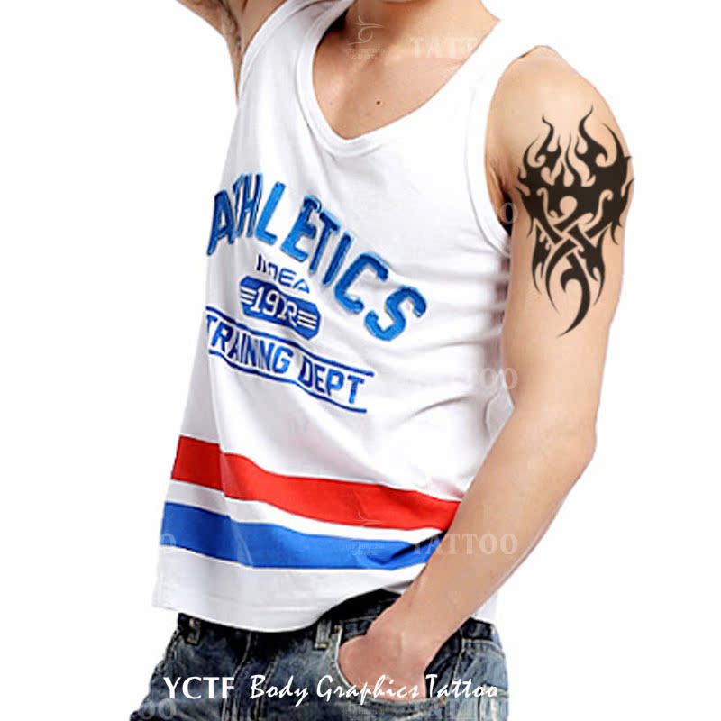 Yicai Tengfei arm totem tattoo sticker Waterproof tattoo sticker Male flower arm tattoo sticker black and white tattoo sticker