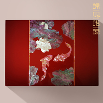 Jinbei legend Luodan lacquerware Wedding gift jewelry box Wooden Chinese style earrings necklace jewelry storage box