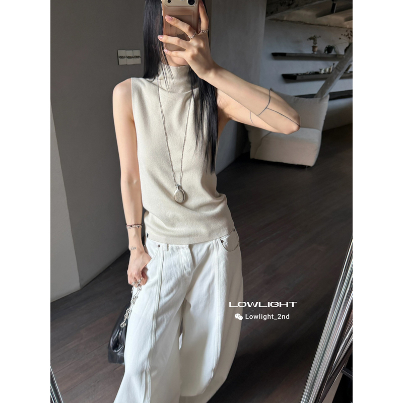 [in Stock] Extreme Cashmere Collo Knitted Turtleneck Sleeveless Top Vest