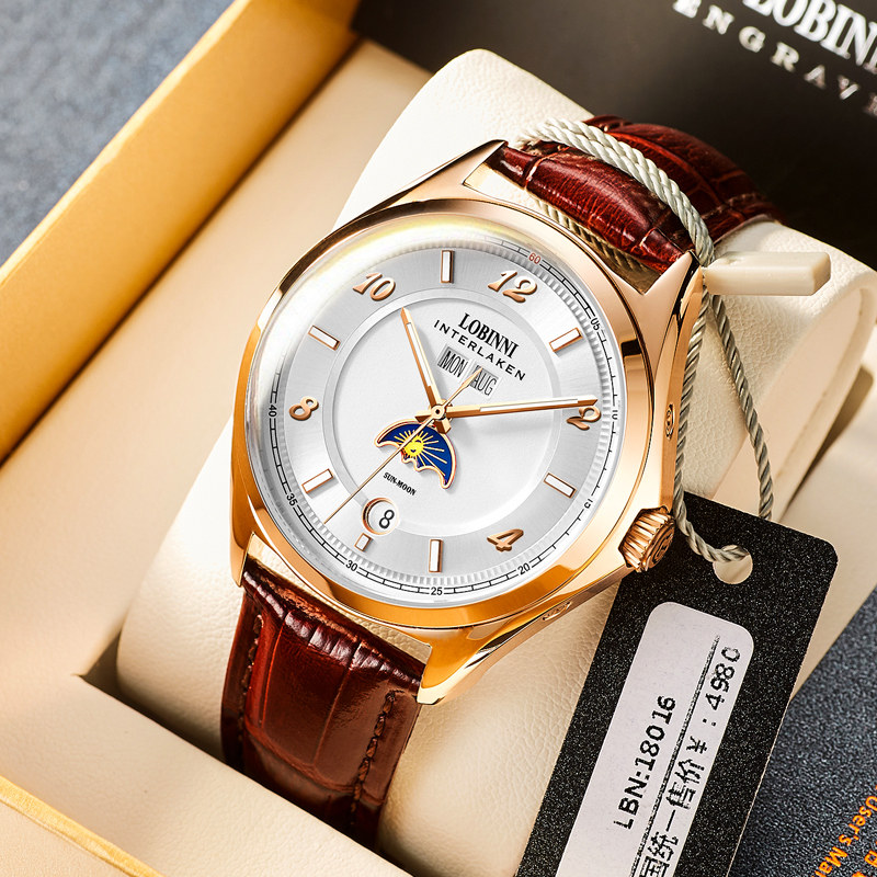 New Robini Watch Men's Mechanical Watch Famous Brand Large Dial Ultra-thin Famous Watch Top Ten Brand Men's Watches