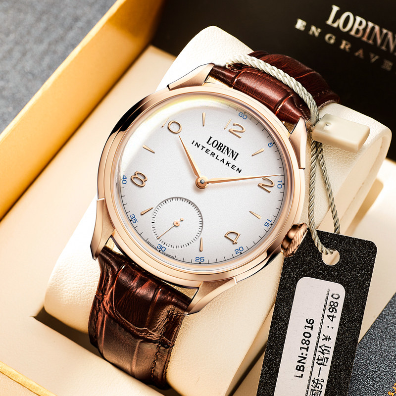 New Robini watch men's automatic mechanical watch brand 2019 new belt men's watch large dial