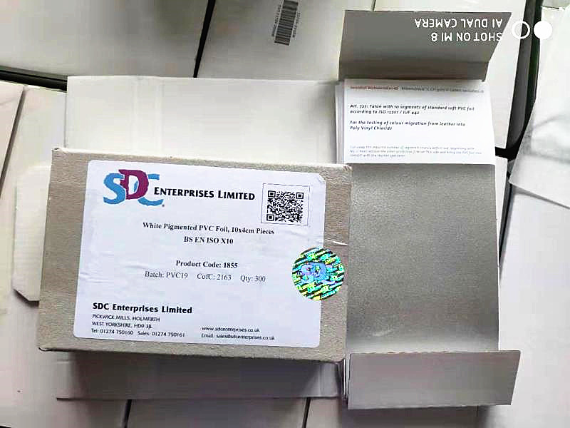 原装SDC1855 白色PVC色转移膜 EN ISOX10 皮革测试 进口300片/盒