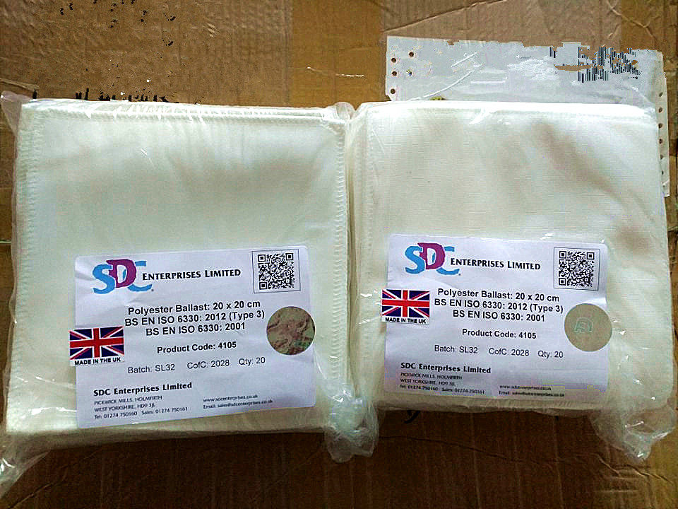 SDC陪洗布 ISO伴洗布 欧标加重伴洗布 SDC聚酯陪洗布20cmx20cm