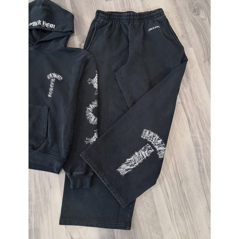 (Ready Stock) Vintage Style Sanskrit Print Sweatpants for Men and Women, Washable and Durable (Ready Stock) Vintage Style Sanskrit Print Sweatpants for Men and Women, Washable and Durable