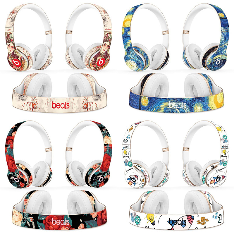 beats solo headphones stickers solo 3 stickers wave roses Van Gogh stars Beijing opera face scrap proof