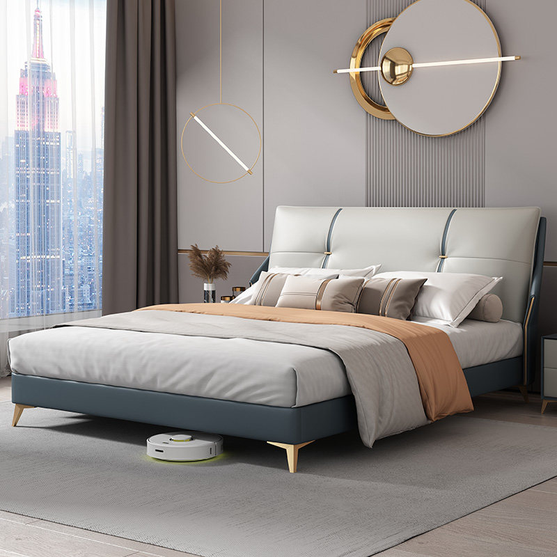 The modern simple Italian light luxury bed 1 8 m master bedroom small household storage starts high box bed