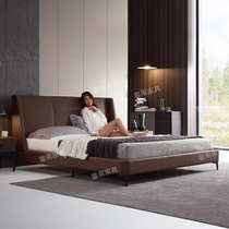 Italian minimalist skin bed designer style master bedroom 1 8 m small family model room luxury large bed