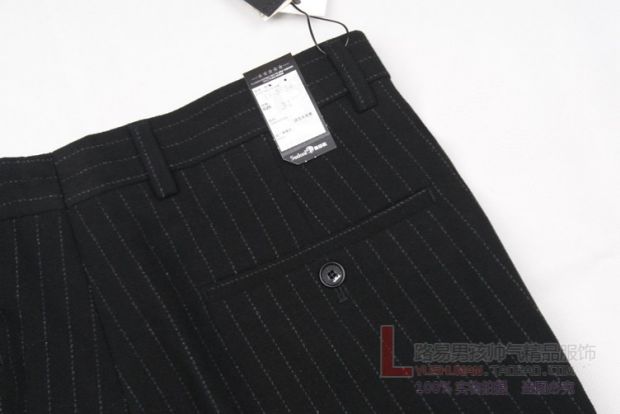 Lion Đặng Road mùa thu và mùa đông quần dài dài quần nam Slim Straight ủi miễn phí quần đen sọc phù hợp với quần quần vải caro