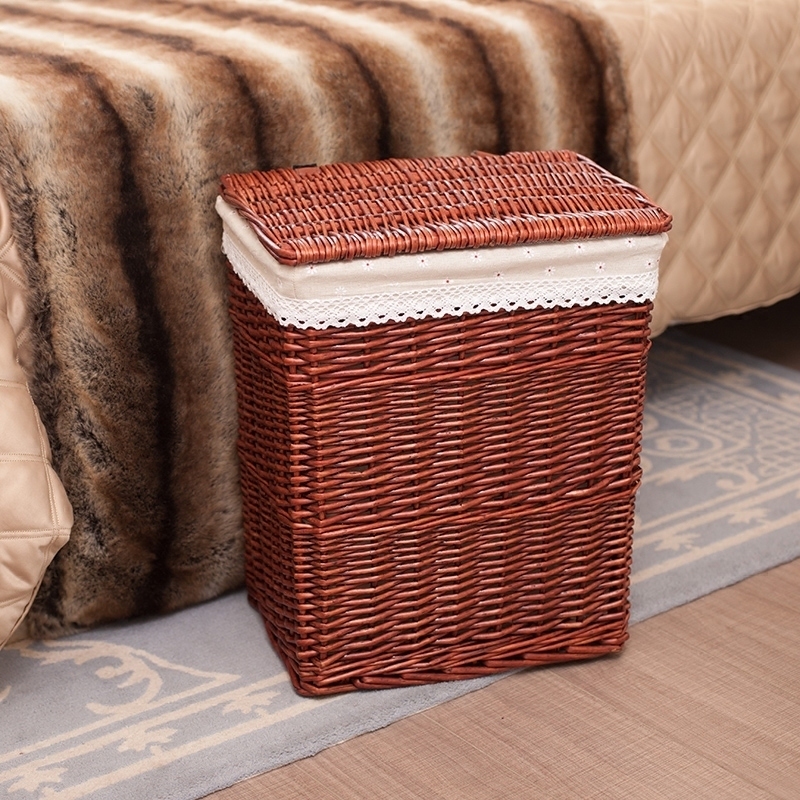 Rattan dirty clothes basket fabric square wicker with lid laundry basket bedroom clothes storage basket woven basket dirty clothes basket
