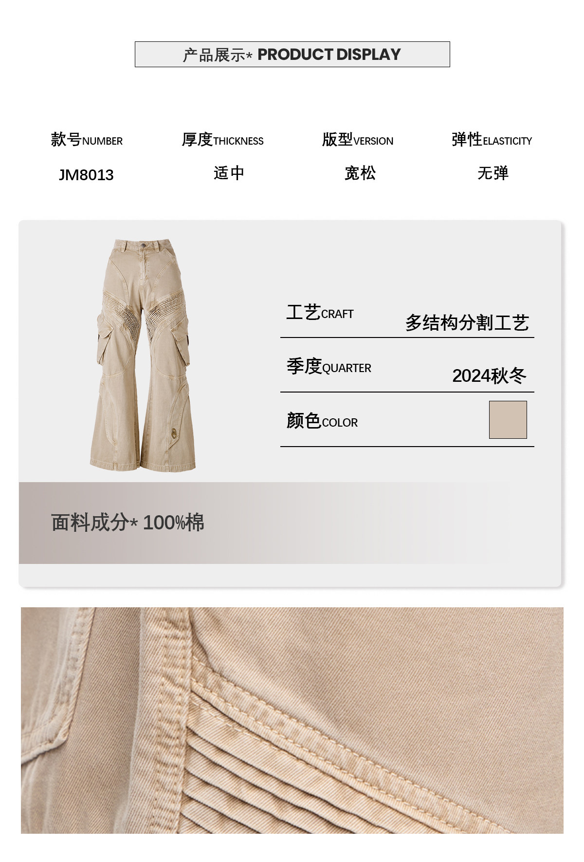 Obsessed! PEOPLESTYLE Vintage Irregular Pleat Cargo Pants, Subtle Flare - Detail image 3