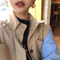 European and American Ins Wind Exaggerated Personality Ciro Hoop Hoop Earraring Triple Solid Trampoline Hip-hop Earrings