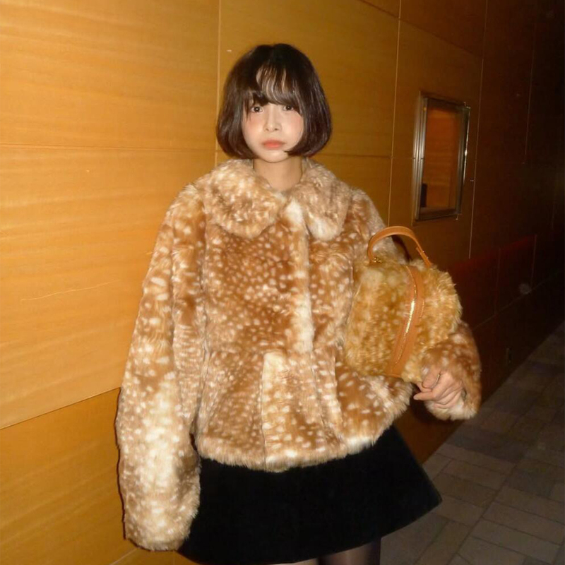Fawn Spotted Fox Eco-Friendly Fur Coat for Women 2026 New Model Haining Popular Trendy Young Style Fur Top Fawn Spotted Fox Eco-Friendly Fur Coat for Women 2026 New Model Haining Popular Trendy Young Style Fur Top