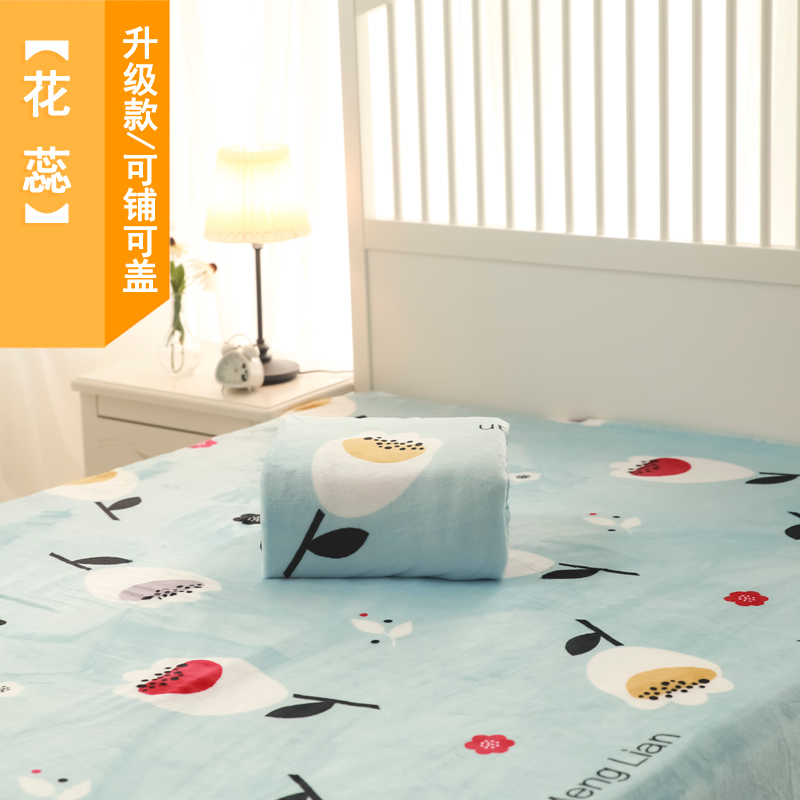 nhung san hô tờ một mảnh flannel chăn và mùa đông giường đôi cộng với thảm sang trọng dày sang trọng ngắn - Khăn trải giường ga giường 1m2x2m