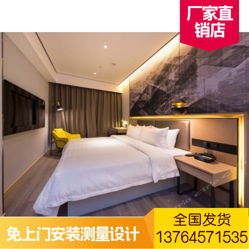 Hotel furniture TV cabinet bed frame wardrobe complete set of custom luggage cabinet bedside table desk computer desk