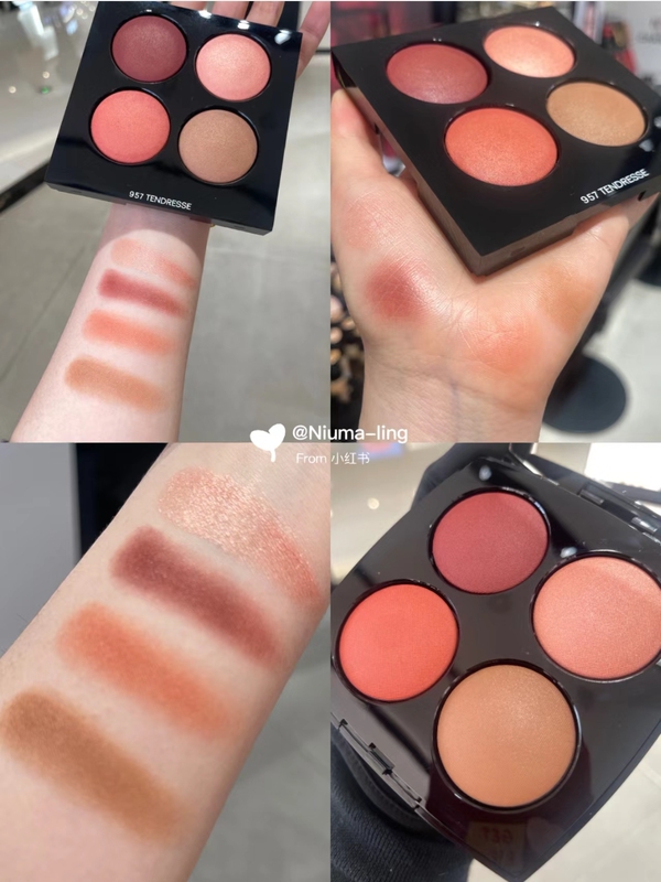 Chanel's New Limited Edition Four-Color Eye and Cheek Dual-Use Palette # 957 958 Large Mixed Plate 12g