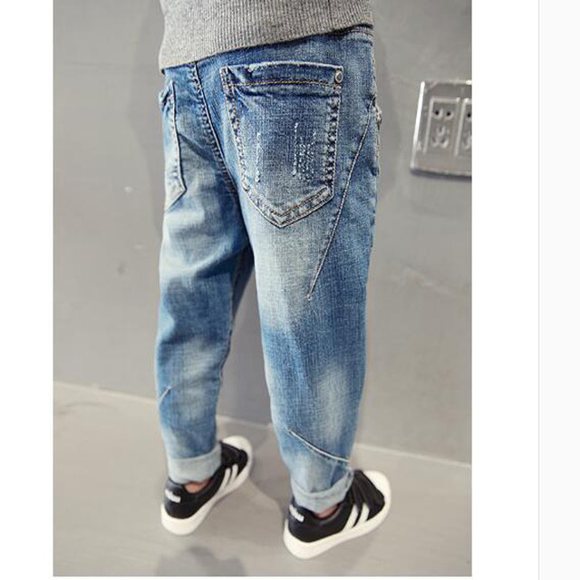 Boys' pants 2023 spring and summer new Korean style trendy children's clothing medium and large children's loose casual light-colored foreign-style jeans thin