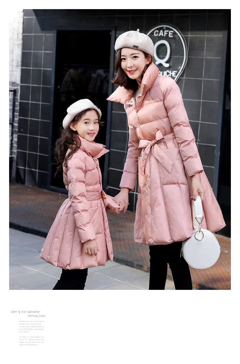 Quần áo mùa đông cha mẹ trẻ em 2018 áo khoác cotton mới Yang gas nữ mùa đông áo khoác lưới màu đỏ rung rinh âm thanh thời trang thu đông quần áo gia đình mùa hè