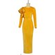 Design sense three-dimensional ruffled velvet hip dress female dollytang high waist slim daily dress