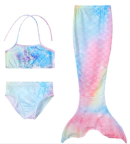 Girl New Mermaid Tail Kids Swimsuit Little Girl Split Swimsuit Seaside Holiday Dress Three Piece Set