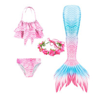 Girls Mermaid Tail 2022 New Swimsuit Baby Clothes Set Kids Bikini Princess Dress