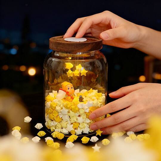 Star Man Pat Night Light Material Kit Wishing Bottle Atmosphere Gift for Girlfriends Practical Birthday Gift