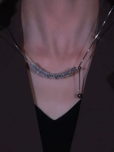 Ожерелье из стерлингового серебра 925 пробы с цирконом, роскошное роскошное ожерелье с кисточками для женщин, регулируемая мода