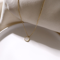 Square fritillary necklace female light luxury cold temperament shell sterling silver pendant female jewelry female Net red with choker