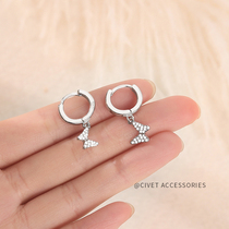 925 sterling silver butterfly earrings 2021 New Tide ear buckle female summer niche design advanced sense Net red ear ornaments