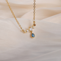 925 sterling silver antlers water drop necklace 2021 new female ins cold wind choker light luxury niche design sense