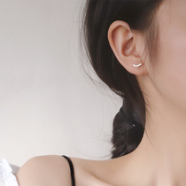 Sterling silver curved earrings female 2021 New Tide Simple small cold wind temperament hypoallergenic raise ear ear ornaments