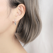 Cute small leaf tassel S925 sterling silver small earrings female temperament leaf earrings to send girlfriend mini simple