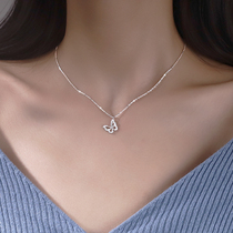 2021 New Tide butterfly necklace female sterling silver design sense autumn and winter to send girlfriend light luxury birthday gift choker