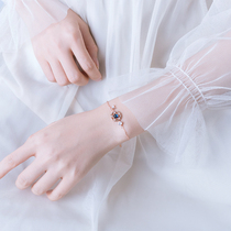 Sterling Silver Dream net bracelet simple fresh design ins niche design colored glaze universe planet bracelet Korean female