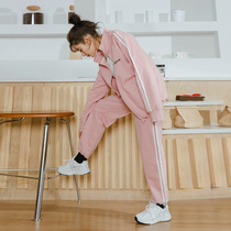 Sports Casual Suit Women 2021 Spring Autumn New Loose Little Guy Sweatshirt Two Sets Sportswear Suit