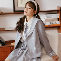 College Wind Skirt Suit Jk Skirt two sets 2021 Autumn new Korean version of womens clothing Salt Can Sweetened age suit