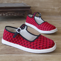 Ladies breathable spring and autumn old Beijing lasagna cloth shoes pregnant women month festive hand soft bottom comfortable cloth shoes women