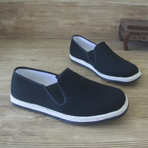 Old Beijing mens spring and autumn driving single shoes father shoes beef tendons mens shoes handmade non-slip lasagna bottom work cloth shoes