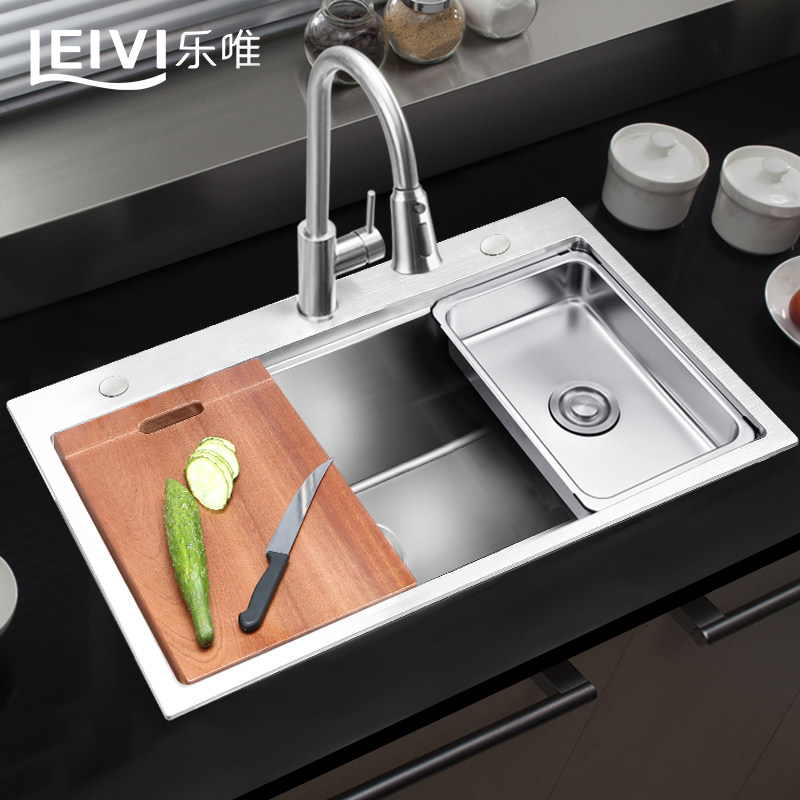Lemery Thickened Kitchen 316 stainless steel Stainless Steel Hand Sink Below Basin Wash Basin Single Sink Dishwashing Tank Sink 821