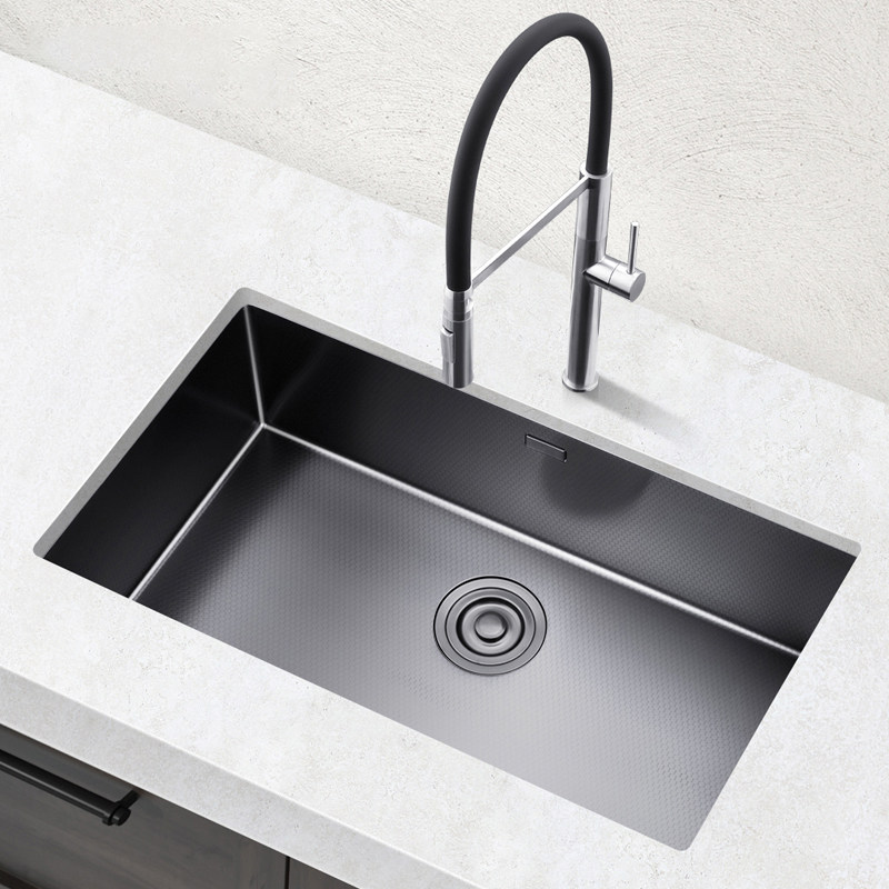 Nano black thickened sink Large single sink 304 stainless steel artisanal nano-stage washing vegetable basin kitchen dishwashing pool