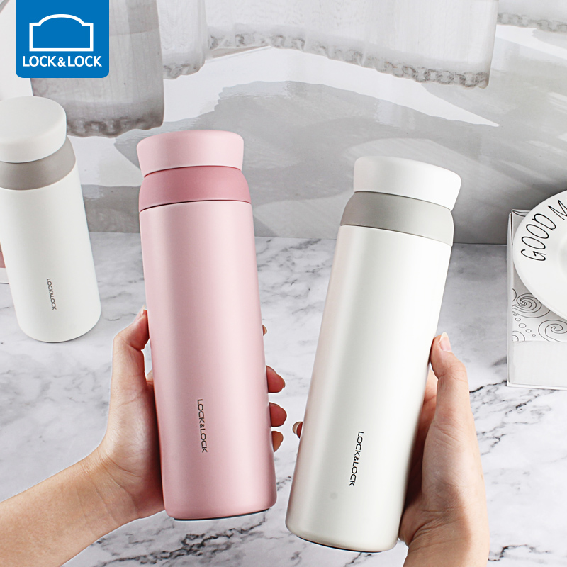 Lock and lock thermos cup 316 stainless steel star with the same trend ins office couple cup LHC3240