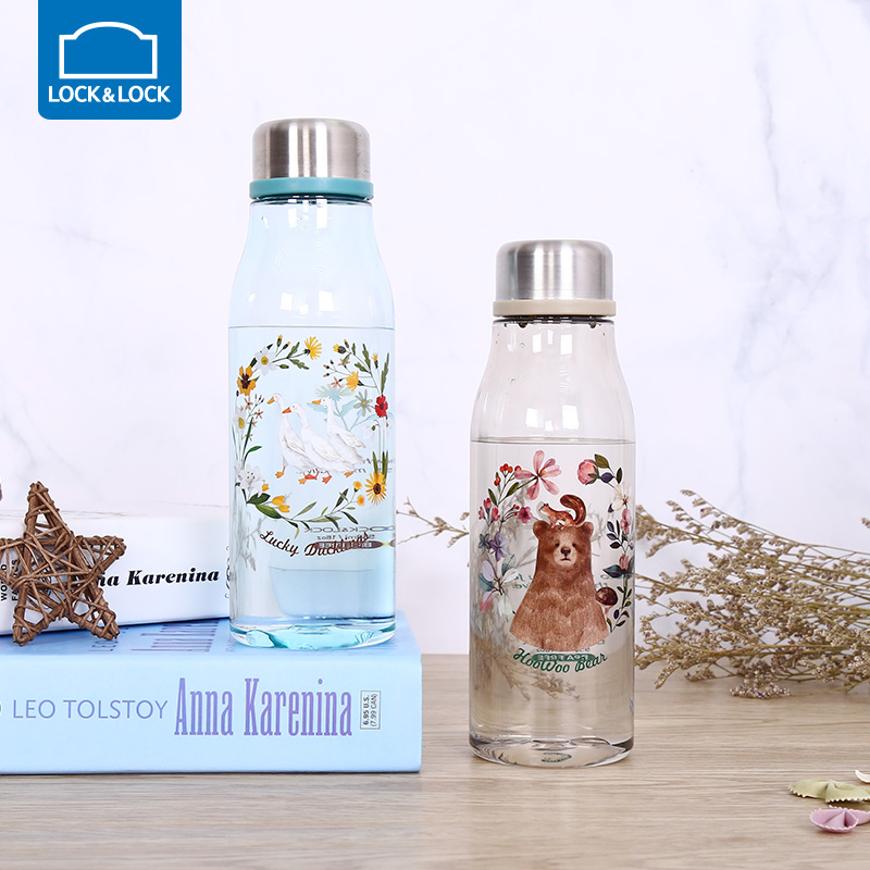 Lock lock plastic cup Sen series retro cup fashion portable cup Tritan material ABF678 cartoon 550ml