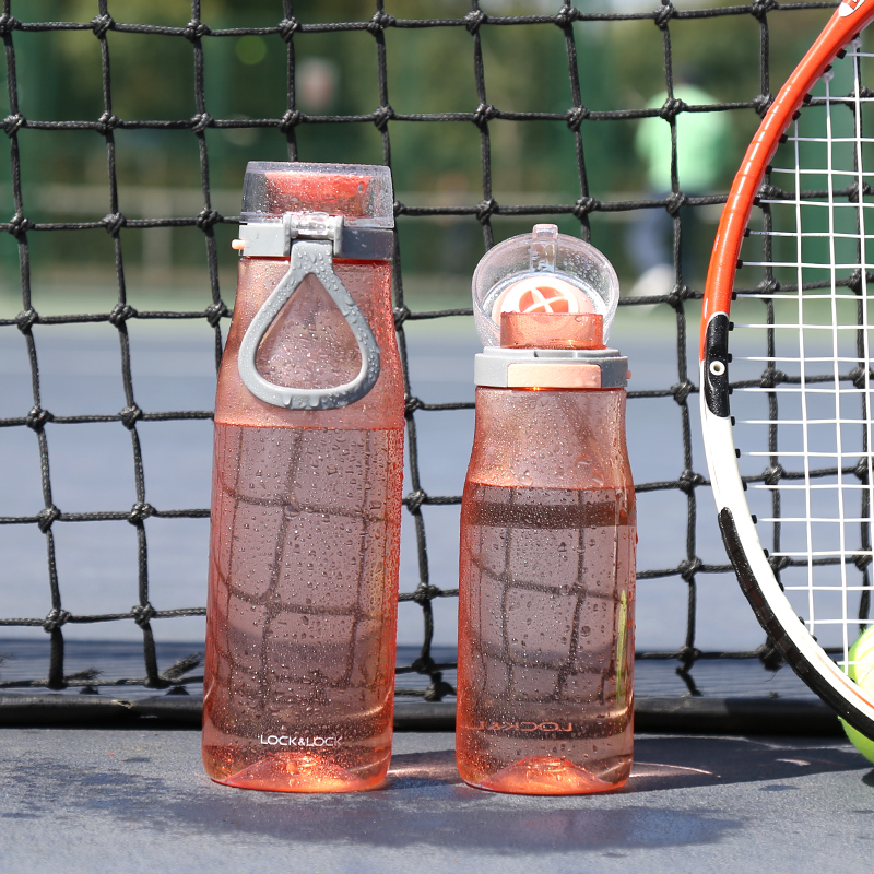 Lock & Lock Plastic Water Cup Automatic Button BPA Free Portable Food Grade Plastic Water Cup ABF684