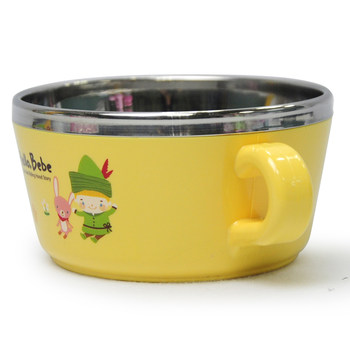 Locknlock Hello Bebe Stainless Steel Children's Tableware Double-Ear Insulated Anti-Scald Bowl Cartoon Water Cup Small Bowl