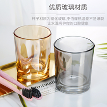 Hotel glass mouthwash cup Tempered round glass color cup Hotel guest room custom water cup Teacup Tooth cup