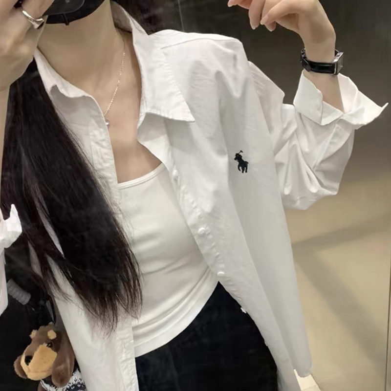 Korean Chic Lazy White Shirt Jacket for Women, Summer Design, Niche Long-Sleeved Sun Protection Casual Shirt Top