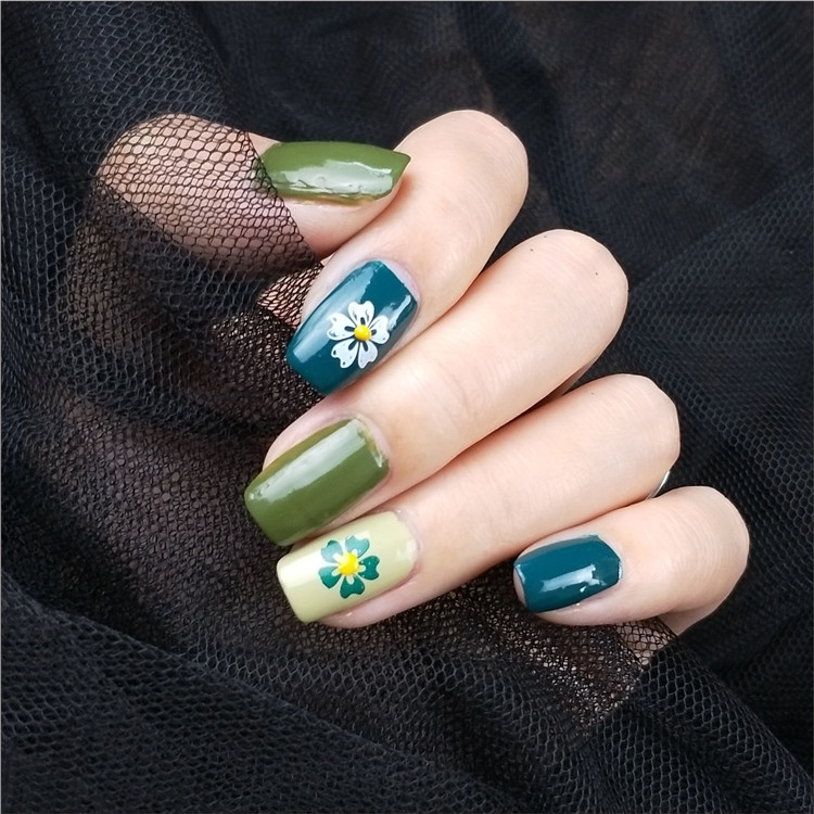 Sơn móng tay màu xanh lá cây matcha xanh sâu mung đậu xanh mực xanh ngọc bích Ngọc xanh không độc hại làm khô nhanh sơn móng tay - Sơn móng tay / Móng tay và móng chân màu móng tay phù hợp với da ngăm