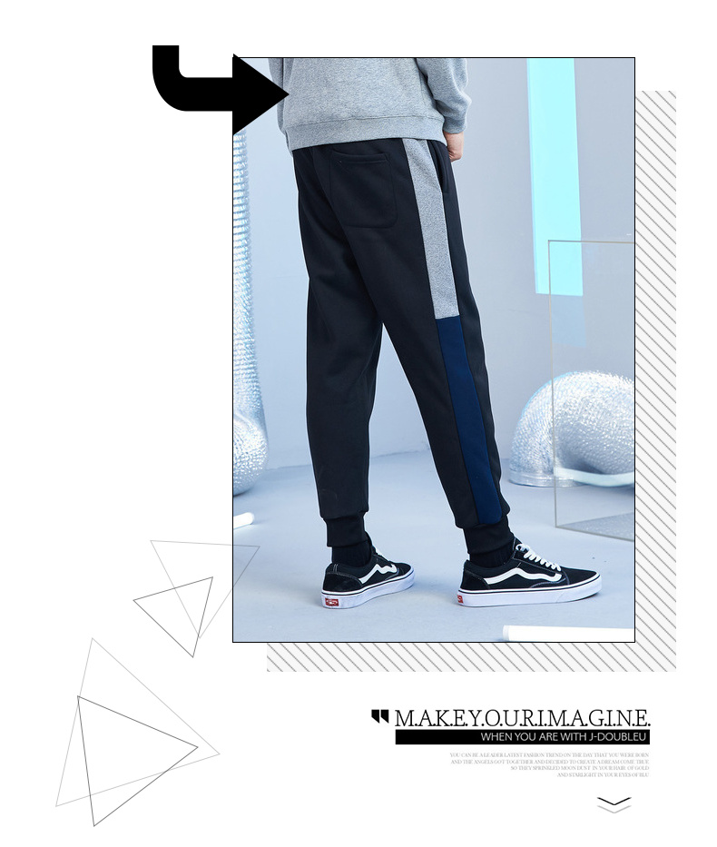 Cộng thêm quần nhung nam lửng sandal dày quần dài đường mùa thu và mùa đông xu hướng mới nhấn chân quần quần tây nam đẹp