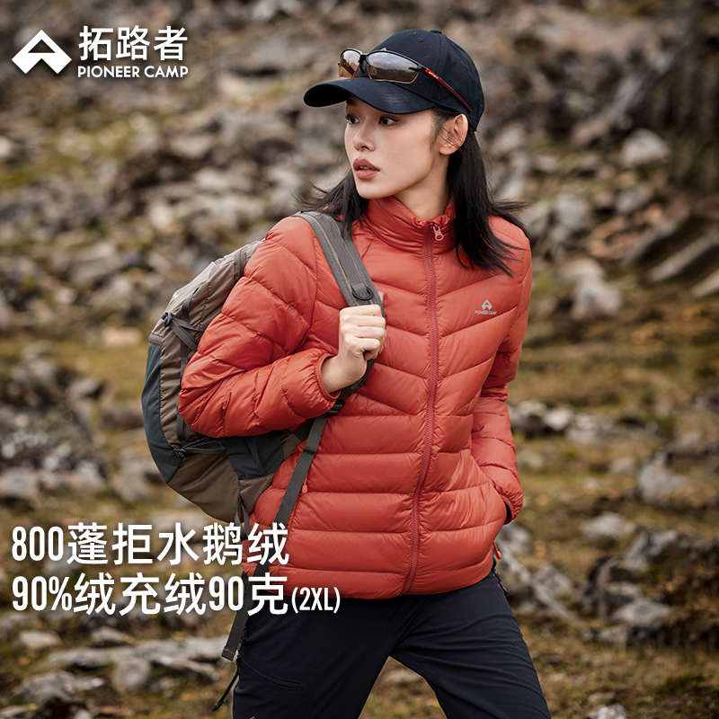 [スノーフォックスグースダウンジャケット] パスファインダー800 パフダウンジャケット メンズ レディース 冬 新年 ダウンライナー レッドジャケット